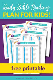 free printable with a daily bible reading plan for kids