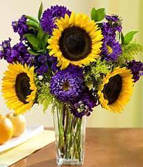Wedding bouquets bridal bridesmaid silk flower sunflower yellow purple burlap. Purple And Sunflowers Mardi Gras Decorations Purple Wedding Bouquets Sunflower Bouquets
