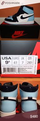 Nike Air Jordan I 1 High Og Blue Chill Brand New Shoes With Original Box Women S Size 9 5 Fits Men S Size 8 Deadstock Shoes Nike Air Jordans Nike Jordans