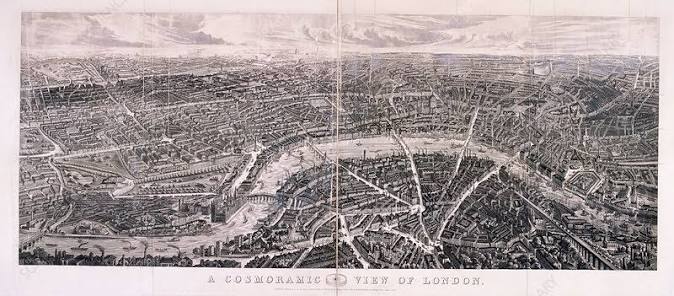 View of London, 1843 - Stock Image - C044/9706 - Science Photo Library