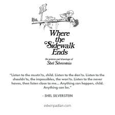 Shel Silverstein's books, especially his poetry collections, are a big  inspiration for Micah and me. We've spent many nights reading and rereading  our favorite poems, some Micah recites from memory. Some poems