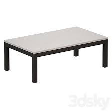 Reclaimed solid pine white wash wood round coffee table. 3d Models Table Parsons White Marble Top Dark Steel Base 48x28 Small Rectangular Coffee Table Crate And Barrel