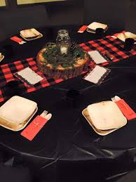 Lumberjack Baby Shower Party Ideas Photo 20 Of 23 Lumberjack Baby Shower Buffalo Plaid Baby Shower Plaid Baby Shower