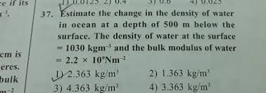 Bilk modulus of water / bilk modulus of water : Re It Its 2 L 0 0125 2 0 4 J 0 0 4 0 023 37 Estimate The Change