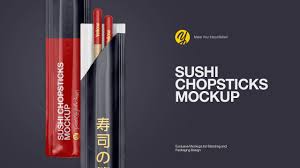 Download Chopsticks In Matte Pack Mockup Top View In Packaging Mockups On Yellow Images Object Mockups
