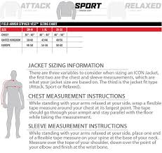 icon stryker vest size chart