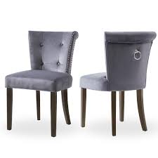 Great savings & free delivery / collection on many items. Harper Bright Designs Victorian Dining Chair Button Tufted Armless Chair Upholstered Accent Chair With Nailhead Trim Chair Ring Pull Set Of 2 Grey Buy Online In Bahamas At Bahamas Desertcart Com Productid
