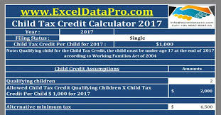 You could be eligible to receive the $2000 child tax credit. Download Child Tax Credit Calculator Excel Template Exceldatapro