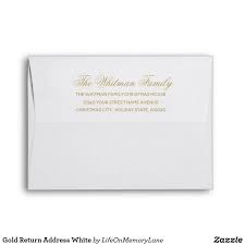 Gold Return Address White Envelope Zazzle Com Custom Printed Envelopes Custom Envelopes Printed Envelopes