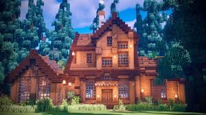 Une Maison En Bois Dans Les Bois In 2020 Minecraft Architecture Minecraft Houses Minecraft Construction