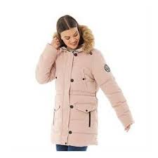 Brave Soul Parka Jacket With Faux Fur Trim Hood Brave Soul Womens Whitehorse Padded Jacket With Faux Fur Trim Hood Dusky Pink In 2020 Padded Jacket Fur Trim Jackets For Women
