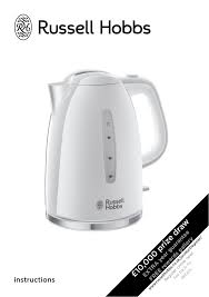 The sleek, stylish finish of black and silver stainless steel accents teamed with the fundamental features you'd expect from the pioneers of the first electric kettle not only will it look good on your worktop but won't. Russell Hobbs 22590 User Manual Manualzz