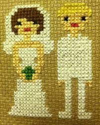 Artecy cross stitch has another new website for the fantastic new craft of pixelhobby we can convert most of our cross stitch patterns over to pixelhobby format, best of all it takes you much less time to complete pixelhobby than cross stitch and there is no counting, or threading needles involved. Cross Stitch Bride And Groom 1 Catholic Sprouts