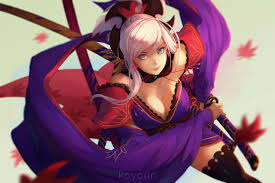 A mobile rpg for ios and android. Female Koyorin Character Wallpaper Fate Grand Order Miyamoto Musashi Fate Grand Order Sky Blue Eyes Japanese Kimono Hd Wallpaper Wallpaper Flare
