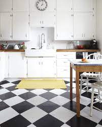 Get A Classic Black White Checkered Floor On Any Budget Checkered Floor Kitchen White Tile Floor White Kitchen Floor