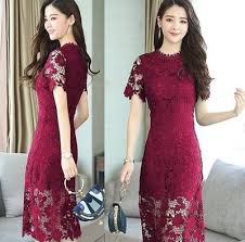 Jual promo blouse brokat baju kekinian dress gaun pesta model image information: 80 Contoh Baju Brokat Dress Pendek Paling Hist Modelbaju Id