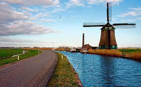 5.8 1920x1200 9928 mill, river. Brown And Black Windmill Mill River Road Landscape Netherlands Hd Wallpaper Wallpaperbetter