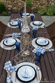 Ahoy A Modern Nautical Tablescape In Classic Blue Amp White Sets A Casual Table For Summer Entertaining Caskata In 2020 Casual Table Nautical Table Nautical Decor