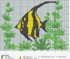Cross Stitch Embroidery Fish Pattern Png 2354x1986px