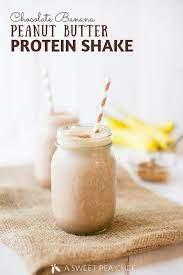 Chocolate Banana Peanut Butter Protein Shake Recipe Peanut Butter Protein Shake Banana Protein Shake Peanut Butter Protein