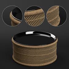 By harper & bright designs (20) 36 in. 3d Market Round Navy Tray Bamboo Coffee Table Cgtrader