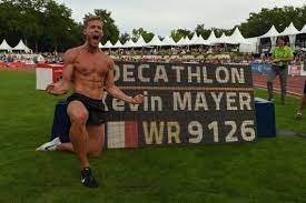 Mayer got silver in #rio five years ago, this year he's gunning for gold. Decathlon World Record Broken Kevin Mayer Of France Is New Decathlon Record Holder