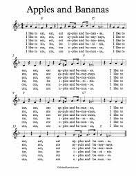 Free Lead Sheet Apples And Bananas Fun Songs Music For Kids Lead Sheet