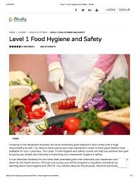 Level 1 Food Hygiene And Safety Istudy Hygienic Food Food Hygiene