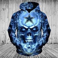 Dallas Cowboys Skull Hoodies 3d With Zipper Pullover Dallas Cowboys Hoodie Dallas Cowboys Skull Hoodie