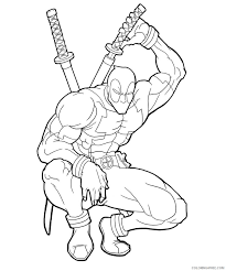 March 20, 2021 by coloring. Deadpool Coloring Pages And Katana Coloring4free Coloring4free Com