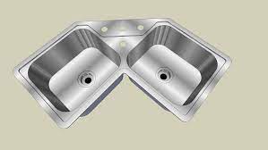 Cahaba undermount stainless steel 32 in. Corner Kitchen Sink 3d Warehouse