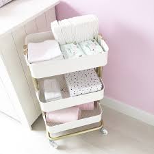 Raskog Trolley Van De Ikea Stangen Zelf Goud Gespoten Met Een Spuitbus Van Gamma Baby Nursery Storage Nursery Storage Baskets Nursery Storage
