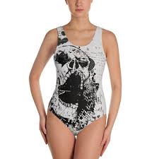 one piece swimsuit big skull gothic collection allow 2 weeks to receive see size chart last image