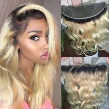 When you dye blonde hair black, however, your visible roots will look unnatural.16 x research source. 13x4 Ombre T1b 613 Lace Frontal Closure Swiss Lace Body Wave Dark Root Blonde Closure Ombre Lace Fro Blonde Hair With Roots Blonde Lace Front Wigs Blonde Weave
