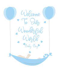 Amazon Com Welcome To Our Wonderful World Baby Boy Cute Blue Theme Shower Guest Book For A Baby Boy 9798561777349 Ezahrai Nabil Books
