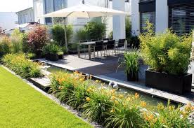 Garten Geradlinig Gestaltet Garten Garten Terrasse Garten Hochbeet