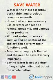 Save Water Speech Speech On Save Water For Students And Children In English A Plus Topper