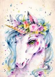 Big collection of different hand drawn floral elements on chalkboard background. Little Unicorn Water Colour Art Poster By Sillier Than Sally Displate Unicorn Painting Unicorn Art Unicorn Drawing