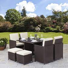 The rio grande set is made for compact living and comfort and comes with beige cushions. Rattan Cube Garden Furniture Set 8 Seater Outdoor Wicker 9pcs Brown Amazon Co Uk Garden Furniture Sets Pallet Garden Furniture Rattan Garden Furniture Sets