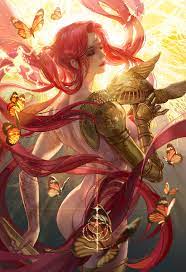 1girls armor ass ass focus big ass butt butterfly casual nudity  dat ass detailed elden ring fan yang female female only fromsoftware helmet  long hair malenia blade of miquella