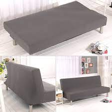 The product adopts environmental protection reactive dye making process. Armless Sofa Covers Stretch Fabric Sofa Slipcovers Folding Sofa Bed For Living Room Moving Furniture Protector Solid Color Gray Walmart Com Walmart Com