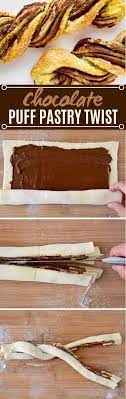 Chocolate Puff Pastry Twists Desserts Chocolate Dessert Recipes Twisted Recipes Puff Pastry Desserts