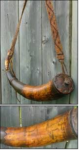 Scrimshaw Powder Horns Animal Scrimshaw Powder Horn 18th Century Powder Horn With Hand Pinned Powder Horn Horns Scrimshaw