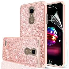 Lg K30 Case Lg Premier Pro Lte Case With Hd Screen Protector For Girls Women Leyi Glitter Bling Dual Layer Hybrid Shoc Phone Cases Protective Phone Phone Cases