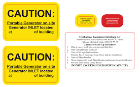 A simple way to meet electrical panel clearance requirements is to use floor markings. Generator Interlock Transfer Switch Caution Labels Nec Article 702 7 Geninterlock