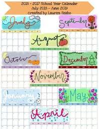 Adorable Watercolor 2018 2019 School Year Calendar Proyectos