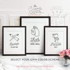 Pink and purple wall art. Funny Wall Art Bathroom Art Printable Art Set Of 3 Etsy Bathroom Printables Funny Bathroom Art Wall Decor Printables