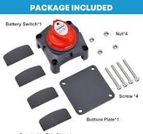 Car Battery Kill Switch 12V-48V, RV Master Power Disconnect Rotary Switch  ON-OFF, Marine Waterproof Isolator Cut/Shut Off Switch