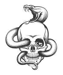 Il (trouver) son cahier à dessin. Stickers Deco Tete De Mort Serpent