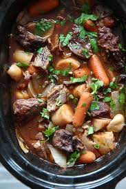 Slow Cooker Beef Bourguignon French Beef Stew Chop Happy Recipe Beef Bourguignon Beef Recipes Dinner Recipes Easy Quick